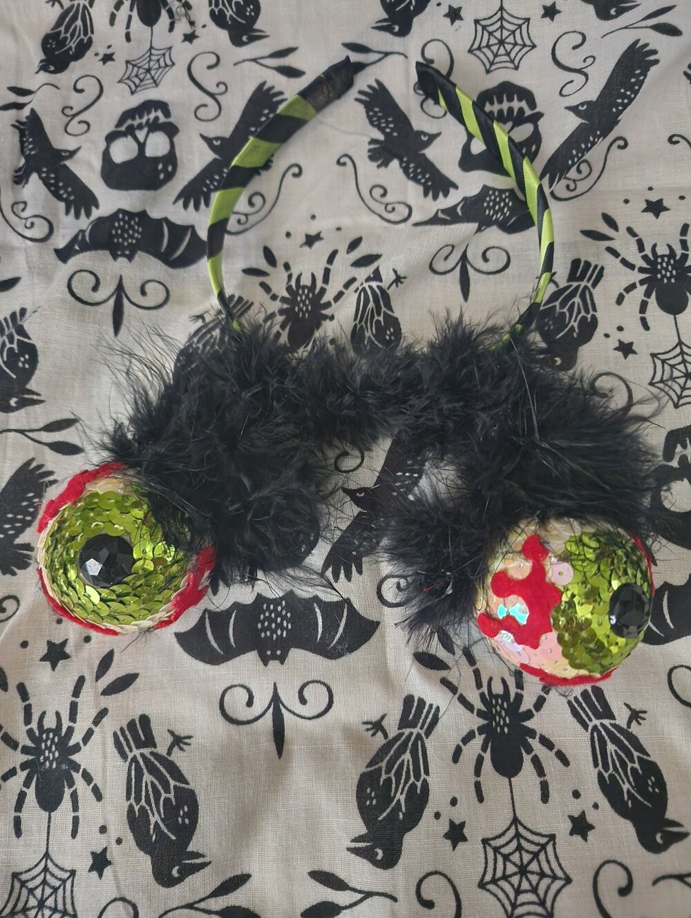 Kids Sequin Eyeball Headband - Green and Black